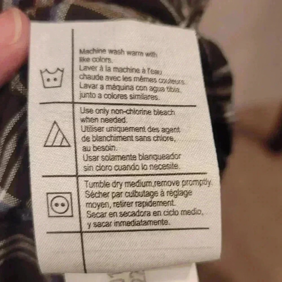 Carhartt Button Down Short Sleeve Shirt Men's L Tall Brown Plaid S277 DKB - Picture 6 of 7